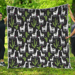 Cactus And Llama Pattern Print Quilt