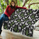 Cactus And Llama Pattern Print Quilt