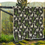 Cactus And Llama Pattern Print Quilt