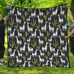 Cactus And Llama Pattern Print Quilt
