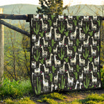 Cactus And Llama Pattern Print Quilt