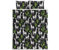 Cactus And Llama Pattern Print Quilt Bed Set