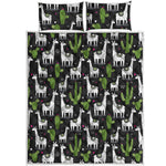 Cactus And Llama Pattern Print Quilt Bed Set
