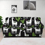 Cactus And Llama Pattern Print Sofa Cover