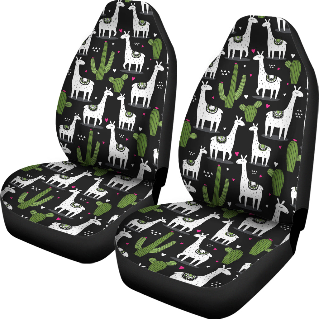 Cactus And Llama Pattern Print Universal Fit Car Seat Covers