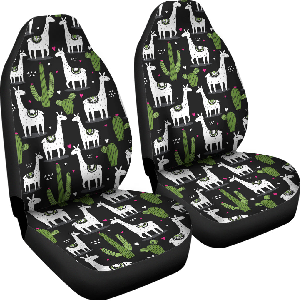 Cactus And Llama Pattern Print Universal Fit Car Seat Covers