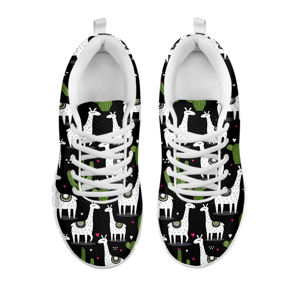 Cactus And Llama Pattern Print White Sneakers