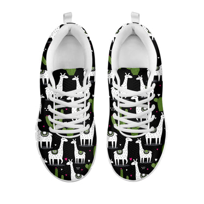 Cactus And Llama Pattern Print White Sneakers