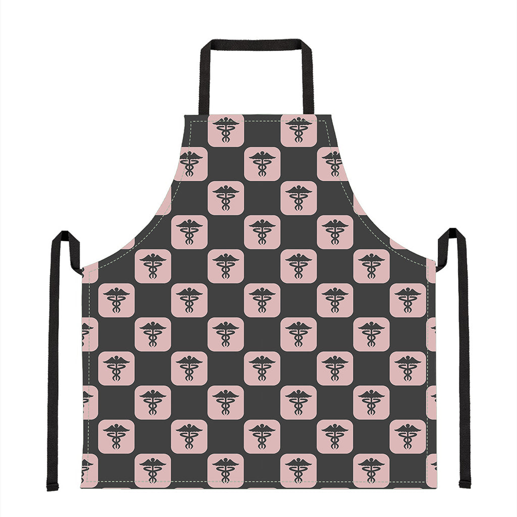 Caduceus Pattern Print Apron