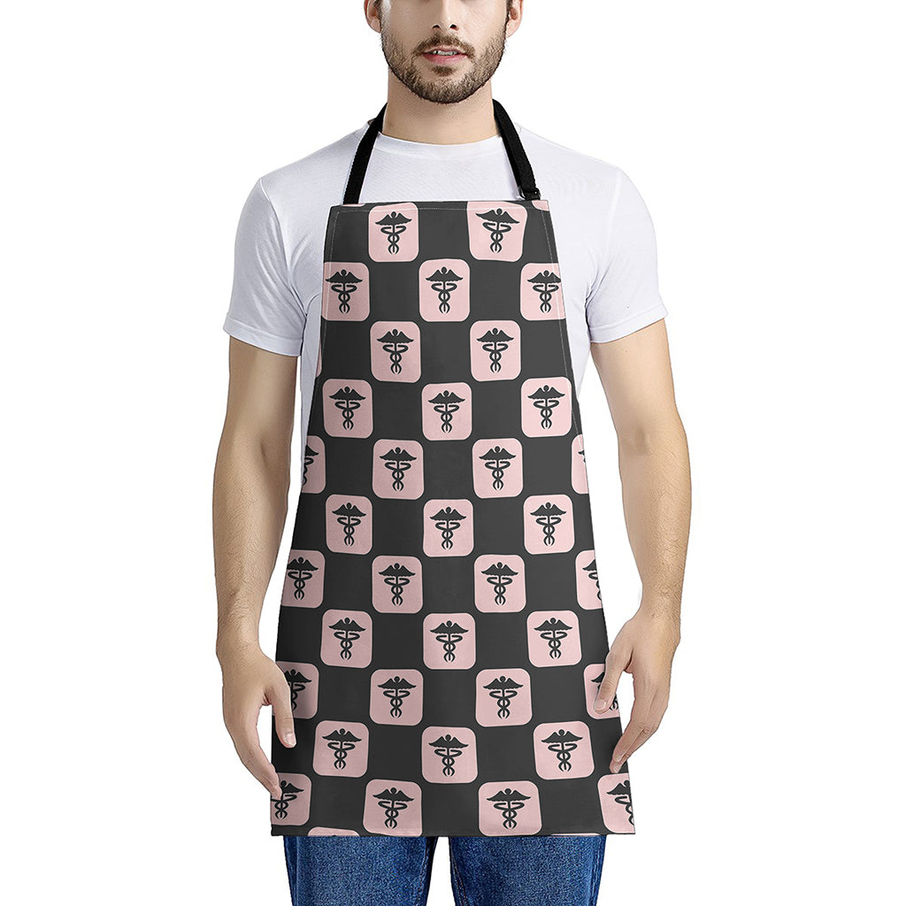 Caduceus Pattern Print Apron