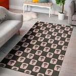 Caduceus Pattern Print Area Rug