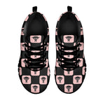 Caduceus Pattern Print Black Sneakers