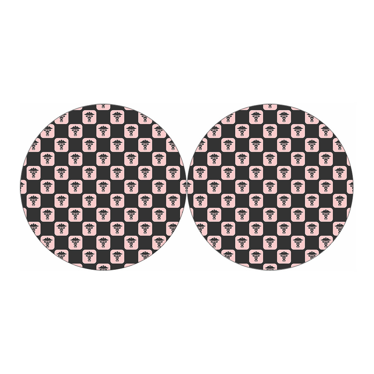 Caduceus Pattern Print Car Coasters