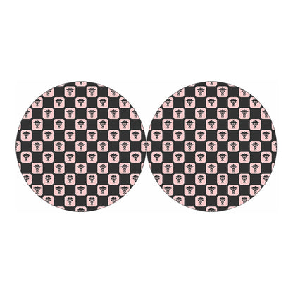 Caduceus Pattern Print Car Coasters