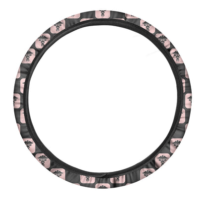 Caduceus Pattern Print Car Steering Wheel Cover