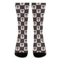 Caduceus Pattern Print Crew Socks