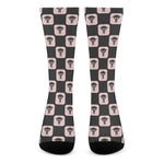 Caduceus Pattern Print Crew Socks