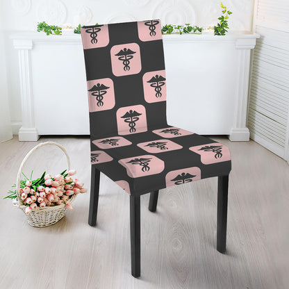 Caduceus Pattern Print Dining Chair Slipcover