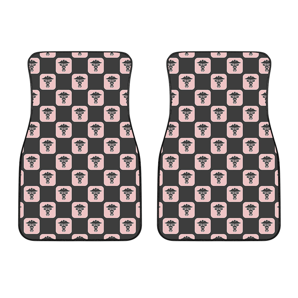 Caduceus Pattern Print Front Car Floor Mats