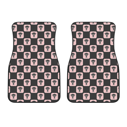Caduceus Pattern Print Front Car Floor Mats