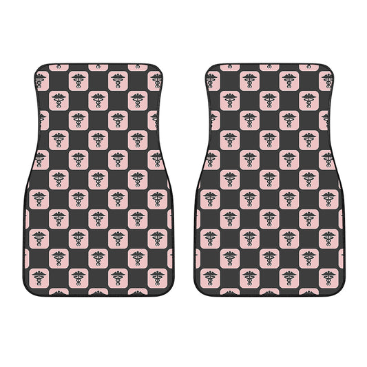 Caduceus Pattern Print Front Car Floor Mats