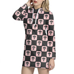 Caduceus Pattern Print Hoodie Dress