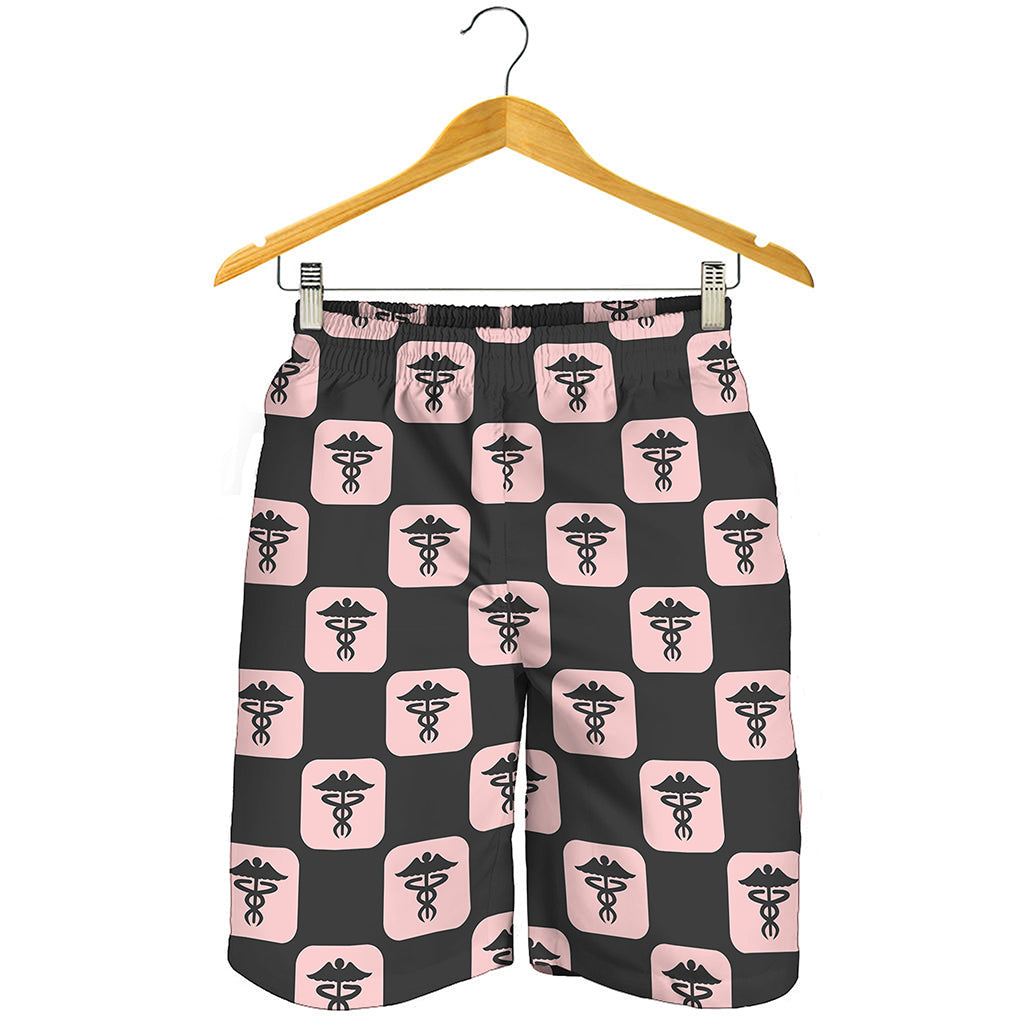 Caduceus Pattern Print Men's Shorts