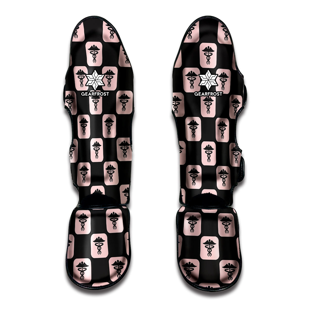 Caduceus Pattern Print Muay Thai Shin Guard