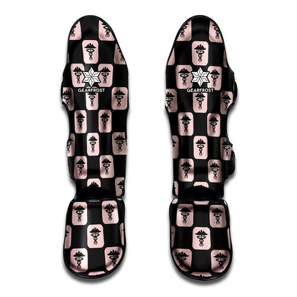 Caduceus Pattern Print Muay Thai Shin Guard