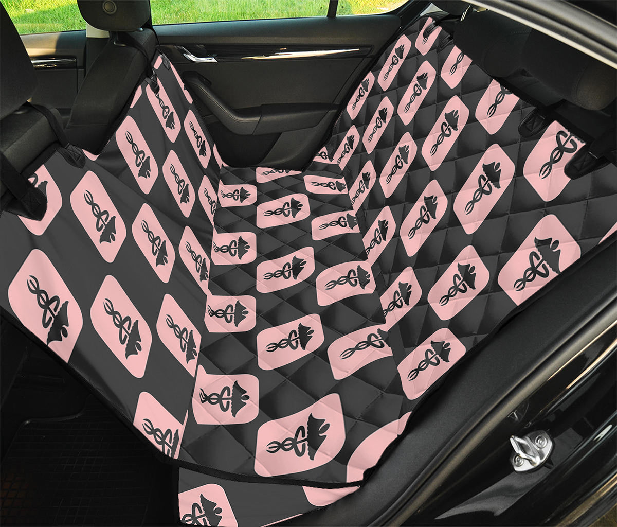 Caduceus Pattern Print Pet Car Back Seat Cover