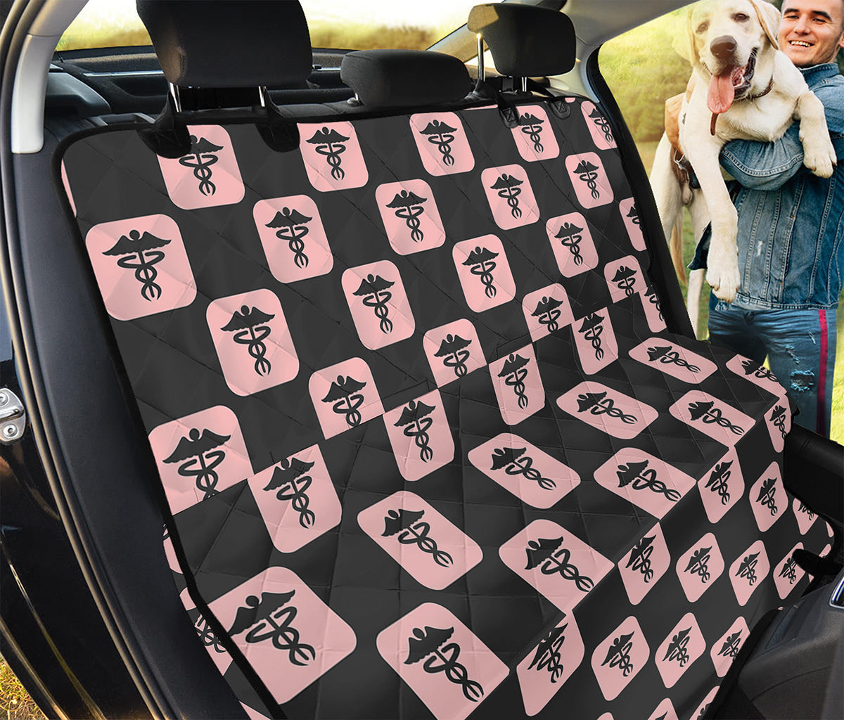Caduceus Pattern Print Pet Car Back Seat Cover