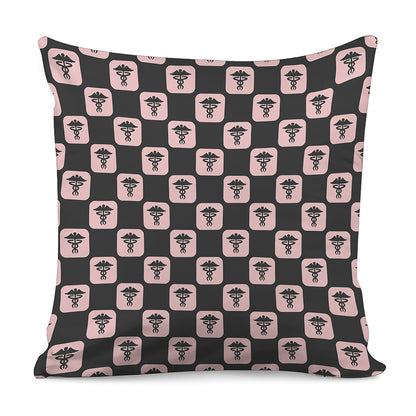 Caduceus Pattern Print Pillow Cover