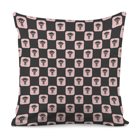 Caduceus Pattern Print Pillow Cover