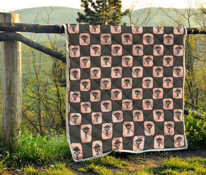 Caduceus Pattern Print Quilt