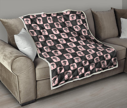 Caduceus Pattern Print Quilt