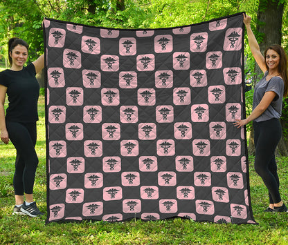 Caduceus Pattern Print Quilt