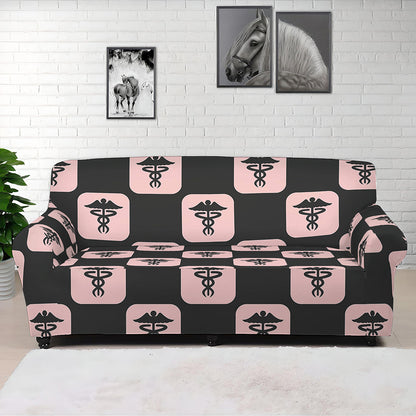 Caduceus Pattern Print Sofa Cover