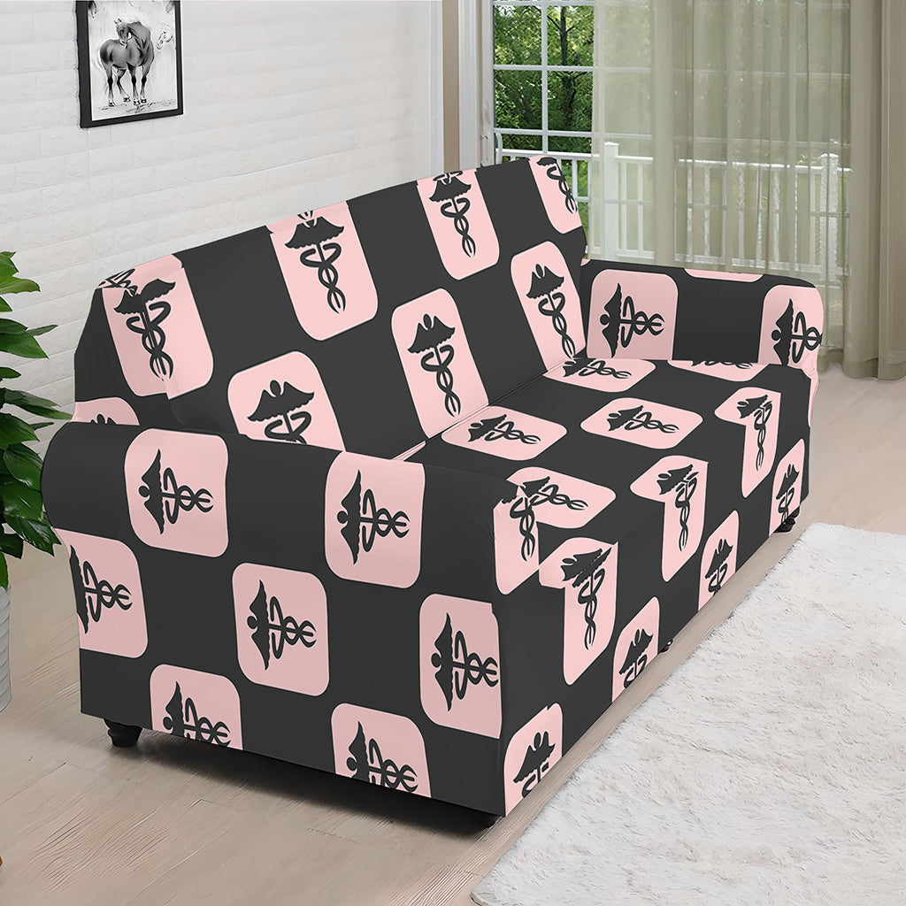 Caduceus Pattern Print Sofa Cover
