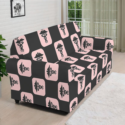 Caduceus Pattern Print Sofa Cover