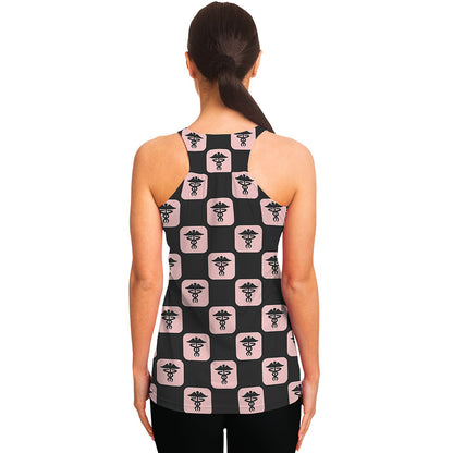 Caduceus Pattern Print Women's Racerback Tank Top