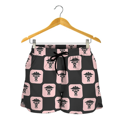 Caduceus Pattern Print Women's Shorts