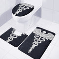 Caduceus Symbol Of Medicine Print 3 Piece Bath Mat Set