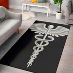 Caduceus Symbol Of Medicine Print Area Rug