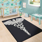 Caduceus Symbol Of Medicine Print Area Rug
