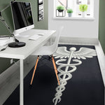 Caduceus Symbol Of Medicine Print Area Rug