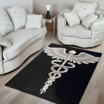 Caduceus Symbol Of Medicine Print Area Rug