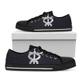 Caduceus Symbol Of Medicine Print Black Low Top Sneakers