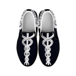 Caduceus Symbol Of Medicine Print Black Slip On Shoes