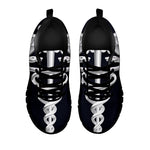Caduceus Symbol Of Medicine Print Black Sneakers