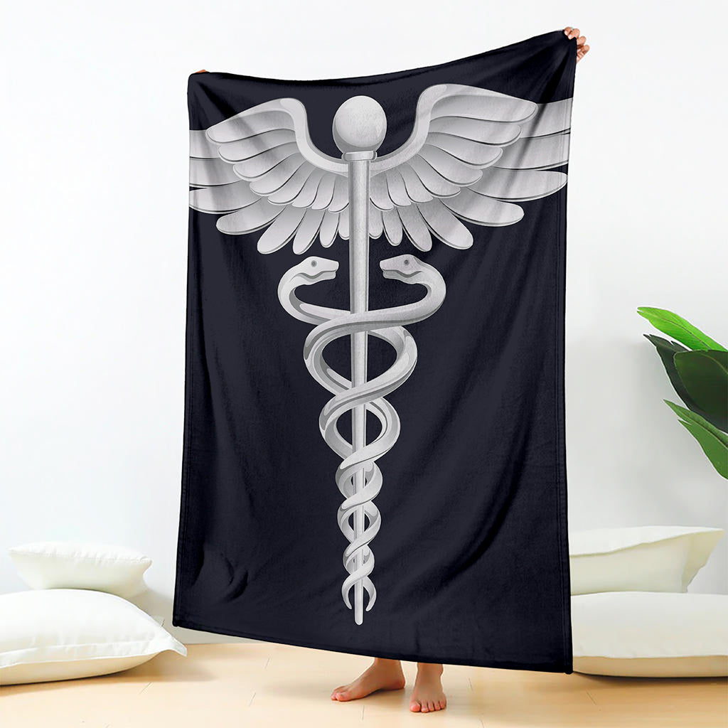 Caduceus Symbol Of Medicine Print Blanket